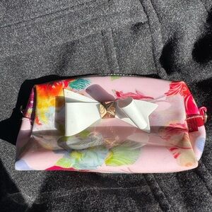 Floral Pink Clutch with Bow